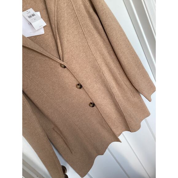 NWT J. Jill Women Caramel Hth Double-Knit Button Front Blazer Jacket Tan Size XS - Picture 6 of 11